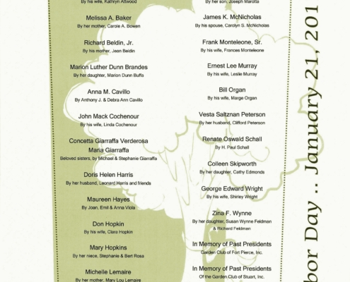 2011 Arbor Day In Memorial List