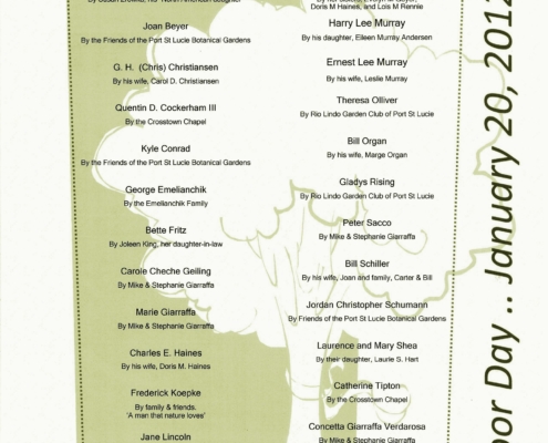 2012 Arbor Day In Memorial List