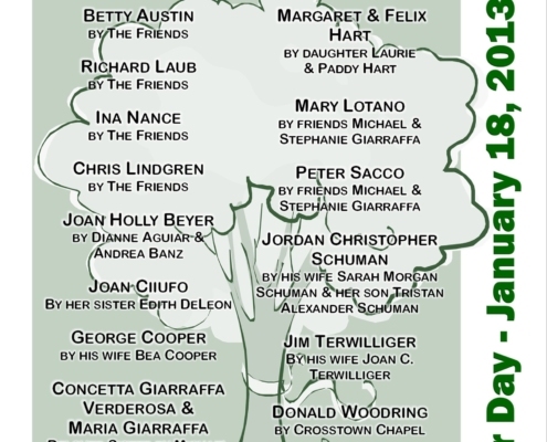 2013 Arbor Day In Memorial List