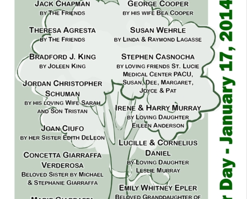 2014 Arbor Day In Memorial List