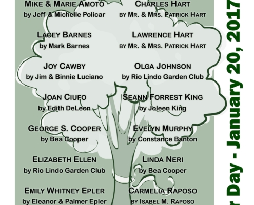 2017 Arbor Day In Memorial List