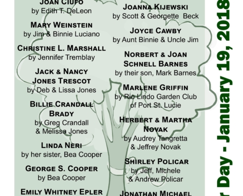 2018 Arbor Day In Memorial List