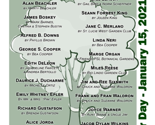 2021 Arbor Day In Memorial List